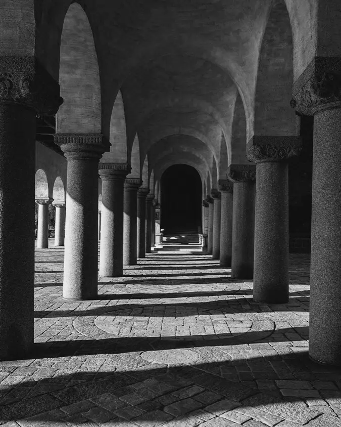 A high-contrast black and white conversion